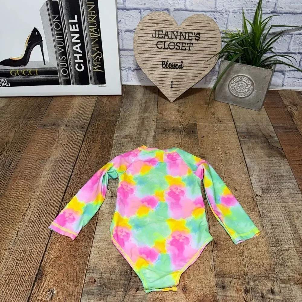 Ingear Zip front long sleeve bathing suit unitard for baby girls and‎ toddlers